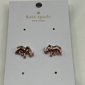 NWT Kate Spade elephant earrings in rose gold